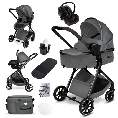 Produktbild von GagaDumi SoHo 3in1 Kinderwagen – i-Size Autositz, 6,8  kg, inkl. Zubehör – Leicht & kompakt für Stadt & Land