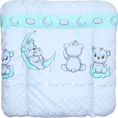 Produktbild von Baby Wickelauflage 70 x 85 cm Wickeltischauflage Auflage für Wickeltisch - 04. Bärchen Minze