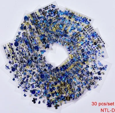 Produktbild von 30 Blätter 3D Nagel Kunst Aufkleber Sticker Maniküre Nail art Abziehbilder