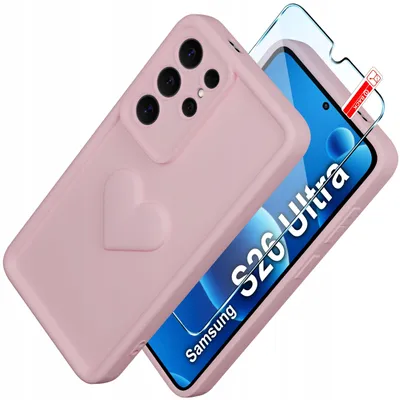 Immagine prodotto di Etui do Samsung S26 Ultra silikonowe MATOWE serce + Szkło ochronne 9H