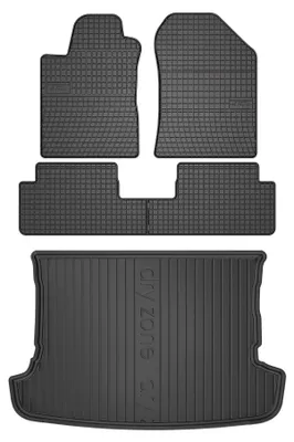 Zdjęcie produktu dla Dywaniki gumowe + mata bagażnika do Toyota Corolla Verso II 2004-2009 (minivan, stała podłoga) – czarne, dopasowane – Wielganizator SolidPRO