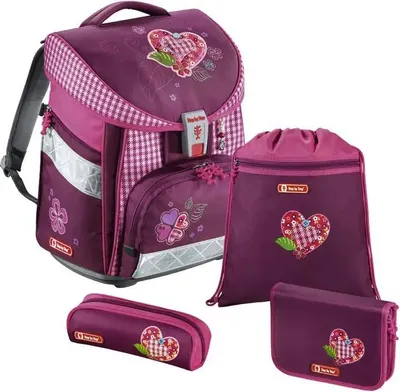 Produktbild von Step by Step|hama Step by Step Comfort Schulranzen-Set Tweedy Hearts, 4-telig