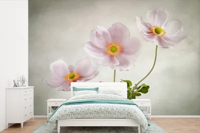 Produktbild von MuchoWow® Fototapete für Wohnzimmer oder Schlafzimmer Wandtapete Vinyl Motivtapete Blumen - Stillleben - Ölfarbe - Mohn - Rosa - 525x350 cm - Das Hintergrundbild