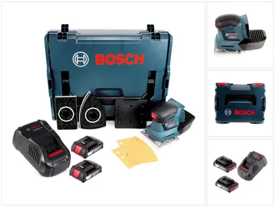 Zdjęcie produktu dla Szlifierka oscylacyjna akumulatorowa Bosch GSS 18V-10 18 V + 2 akumulatory 2,0 Ah + ładowarka + L-Boxx