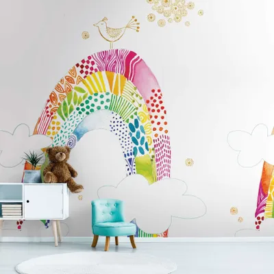 Zdjęcie produktu dla A.S. Creation Livingwalls Tapeta The Wall II 392151 Jedna rolka Jeden motyw 2,80 x 2,65 m Kolorowa tęcza