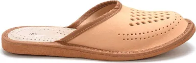 Produktbild von Herren Naturleder Hausschuhe Klassische Slippers Pantoffeln Jerte Braun Gr.44