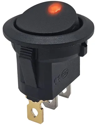 Produktbild von ProRide KCD2-12 Wippschalter ON/OFF 3 Pins rund 12 V 20 A rote LED