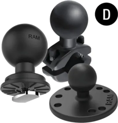 Immagine prodotto di RAM Mounts RAM-D-202U-CRO1 Kit di montaggio in alluminio nero (RAM-D-202U-CRO1)