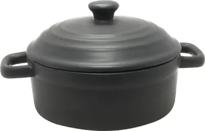 Produktbild von Auflaufform - Schwarz - Steingut - Ø 16 cm - mit Deckel