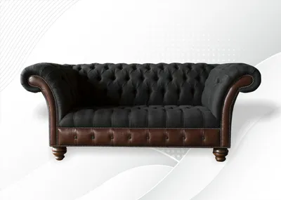 Produktbild von Chesterfield Schwarz Wohnzimmer Modern Design Couchen Sofa Schwarze Möbel Stoff
