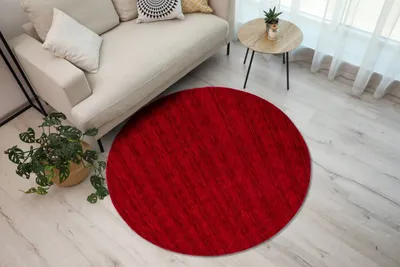 Produktbild von Teppich NONZA | Farbe: Rot; Größe: 150 cm rund | strapazierfähig und leicht zu reinigen | Wohnzimmer | Schlafzimmer