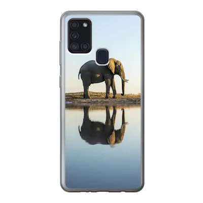 Produktbild von MuchoWow® Handyhülle Schutzhülle Hülle für Samsung Galaxy A21s Elefant - Wasser - Bäume - Tiere - Natur Silikon Softcase Handy Hülle - Hartschale