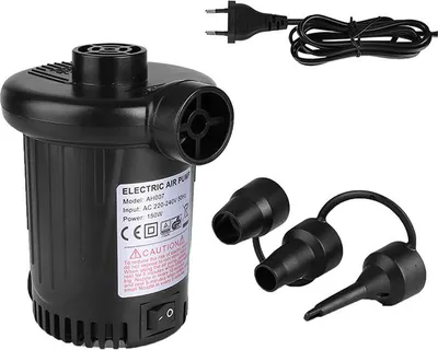Produktbild von Elektrische Luftpumpe 230 V Elektropumpe für Pool Schlauchboote Luftmatratzen Pumpe mit 3 Ventil Aufsätzen