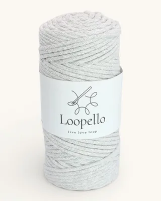 Image de Cordon en coton Loopello Pro, 3 mm, 100 mètres – Gris clair