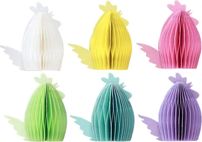 Produktbild von Osterdeko Wabenpapier Hühner Pastellfarben 11×6,5×12cm Tischdeko Set 6St