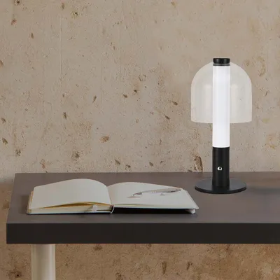 Produktbild von Wiederaufladbare Tischlampen - Schwarz+Transparent - IP20 - 2W - 100 Lumen - 3IN1