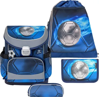 Produktbild von Belmil Mini-Fit ergonomisches Schulranzen-Set 4-teilig "Football 4" mit Brustgurt