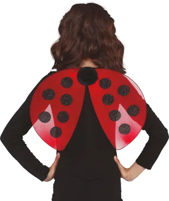 Immagine prodotto di Ali di Coccinella Rosso Nero Glitter Carnevale Accessorio Costume Insetto Creativo Colori Allegri Festa Bambini Esperienza Divertente, Colore: Rosso