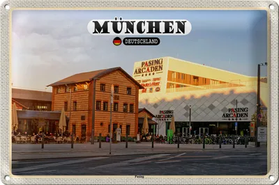 Produktbild von Blechschild Städte München Pasing Stadt Zentrum 30x20cm