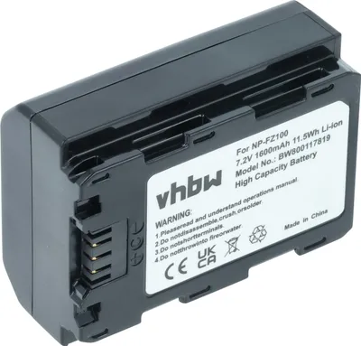 Produktbild von vhbw Akku kompatibel mit Sony Alpha A7R III, A7 III, A7S III, A6700, A9, A7R4, A7C R, A7 Mark 3, A7 V, A7R Mark 3 Kamera (1600 mAh, 7,2 V, Li-Polymer)