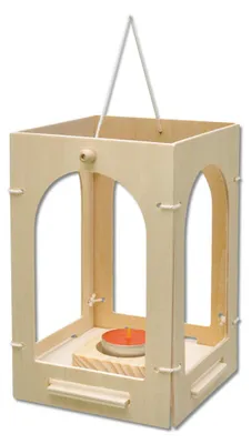 Produktbild von Holzlaterne zum Selbstgestalten Bausatz 19 x 12 x 12 cm blanko Sperrholz