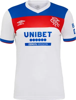 Image de Umbro - Maillot extérieur « 25/26 » pour femmes, manches courtes UO2691 (36 DE) (Blanc brillant/Lapis-lazuli/Rouge flamme)