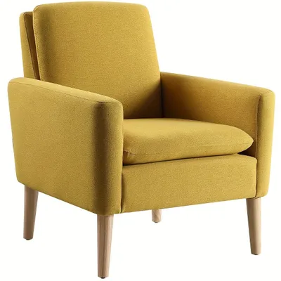 Image de Fauteuil - Fauteuil d'accent - Fauteuil relax - Fauteuil de salon - Design ergonomique - Structure en bois massif