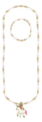Produktbild von Kinder Einhorn Kette Armband Set mit Perlen und Anhänger