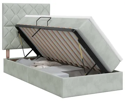 Zdjęcie produktu dla vidaXL Łóżko z pojemnikiem i materacem Jasnoszary 90 x 200 cm Aksamit
