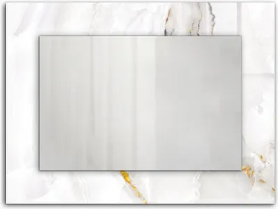 Zdjęcie produktu dla Biały marmur wzór – Lustro Prostokątne z Printem 80x60 cm – Nowoczesne – Dekoracyjne Na Ścianę