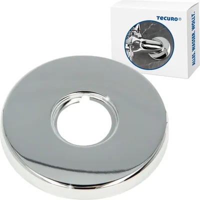 Produktbild von tecuro Gewinderosette (3/4) Ø 27 mm x Ø 67 mm x Höhe 9 mm, Messing verchromt