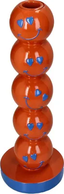 Produktbild von Kerzenhalter Smiley Polyresin Orange 9x9x26.5cm