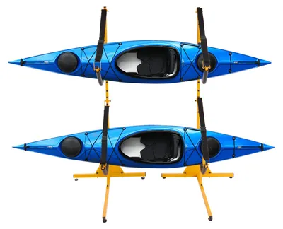 Immagine prodotto di Supporto indipendente per kayak - Giallo - Acciaio - Per 2 kayak - Capacità di carico: 108 kg