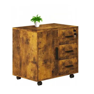 Produktbild von Holztisch im Loft-Stil, ausklappbar, mit Schubladen, 100 cm