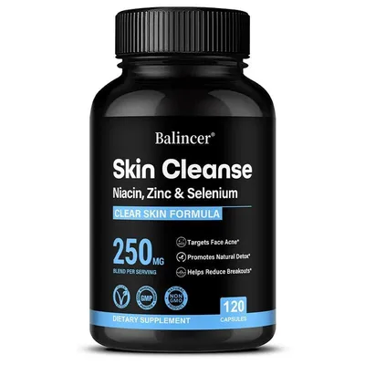 Produktbild von Skin Cleanse 250mg (120 Kapseln) Nahrungsergänzungsmittel, Hautpflege, Gesicht, Reinigung, Entgiftung, Hautreinigung