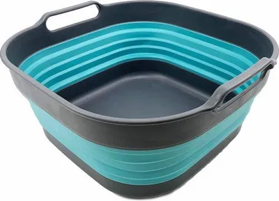 Produktbild von Famanu Klappbare Spülwanne 10 Liter - Grau/Kristallblau