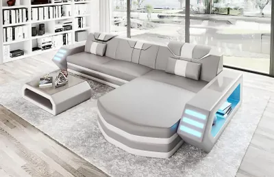 Immagine prodotto di Divano angolare di design mobili per il soggiorno divano angolare divano in pelle divano imbottito divano a L + tavolo