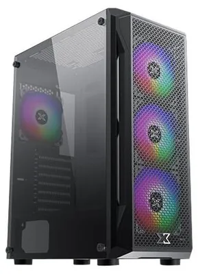 Produktbild von Xigmatek Gaming X, Midi Tower, PC, Schwarz, ATX, micro ATX, Mini-ITX, Stahl, Gehärtetes Glas, 16 cm