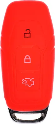 Produktbild von Auto Schlüssel Hülle Silikon Schutz Cover Rot kompatibel mit Ford Mustang Mondeo V Turnier Fiesta Focus Galaxy Kuga 3 Tasten KEYLESS SMARTKEY
