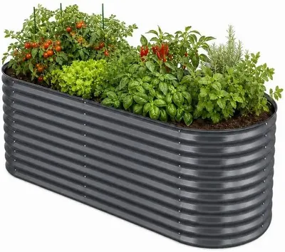 Produktbild von HomeLuxWorld Hochbeet Metall 160x80x80 cm Anthrazit verzinkter Stahl