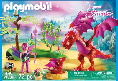 Image de PLAYMOBIL Fairies 71586 Maman dragon avec bébé