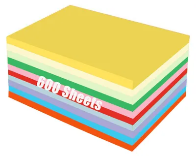 Farbiges A4-Papier, 600 Blatt, 70 g/m², 10 Farben, für Drucker und Basteln