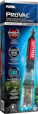 Productafbeelding van Aquarium bodemreiniger - met ledlamp - verlengbuis en kiezelbescherming - schakelaar voor 2 snelheden - zwart