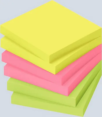Produktbild von Haftnotiz, 75 x 75mm, 80 Blatt, Brillantgelb, Brillantpink