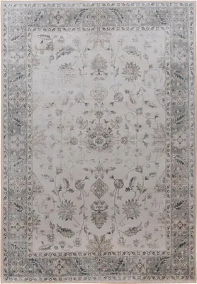 Produktbild von Padiro Eleganter Kurzflor-Teppich 120 x 180 cm - Dunkelbeige - Vintage-Muster - für Fußbodenheizung - aus Polyester und Baumwolle