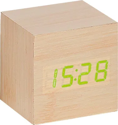 Obrázek produktu pro Atlanta 1134//30 Budík kostka digitální dřevo optika světlo datum teploměr