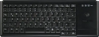 Image de Tast Active Key AK-4400 Ultraflache Trackball Tastatur USB schwarz (US) (AK-4400-TU-B/US)