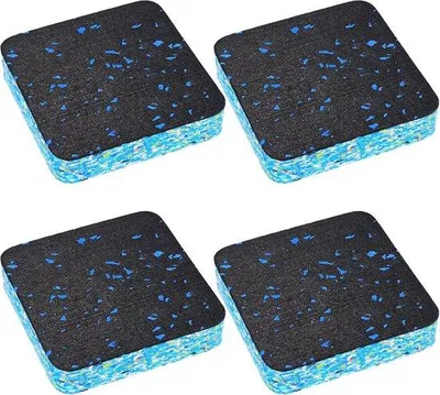 Produktbild von Famanu Geluidsisolationspads für Waschmaschinenunterlagen - Set von 4 - 10 x 10 x 2 cm - Hochwertiger Gummi