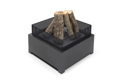Produktbild von The Favilla Feuerstelle schwarz (55x55x37 cm) – pulverbeschichtet, rostfrei, 16 kg – perfekt für Garten & Terrasse