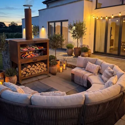 Image de Barbecue et foyer d'extérieur ASH Firegrill 2-1 en acier Corten
